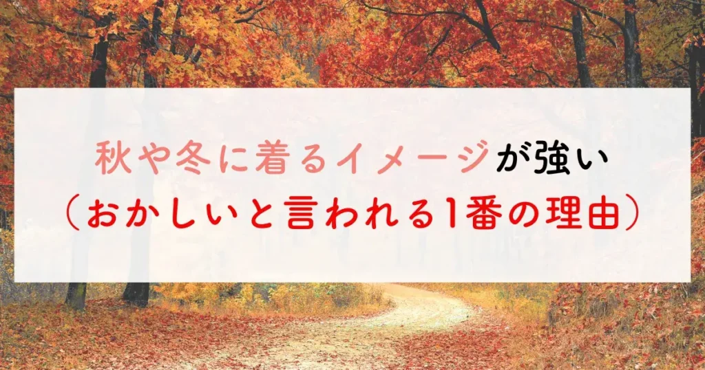 秋や冬に着るイメージが強い（おかしいと言われる1番の理由）