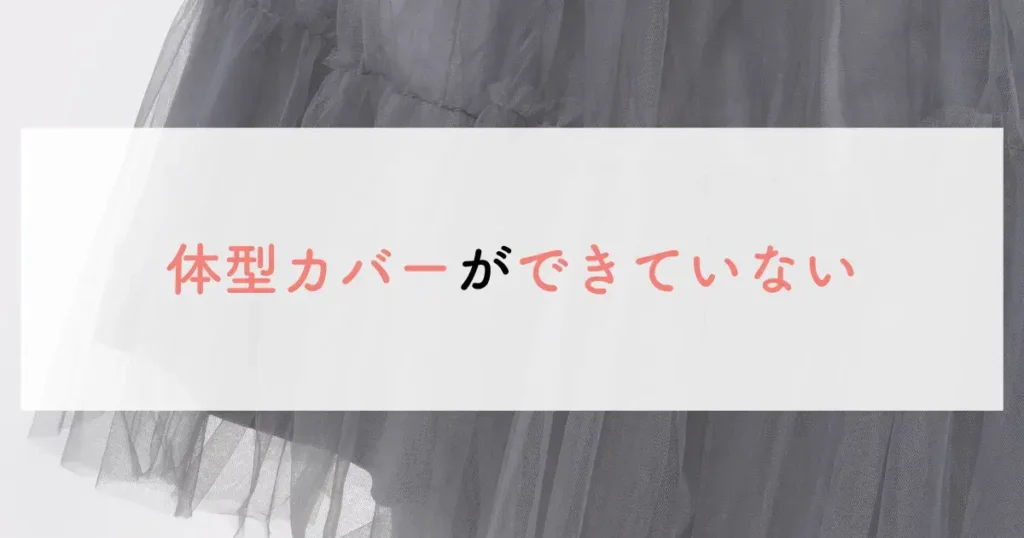 体型カバーができていない