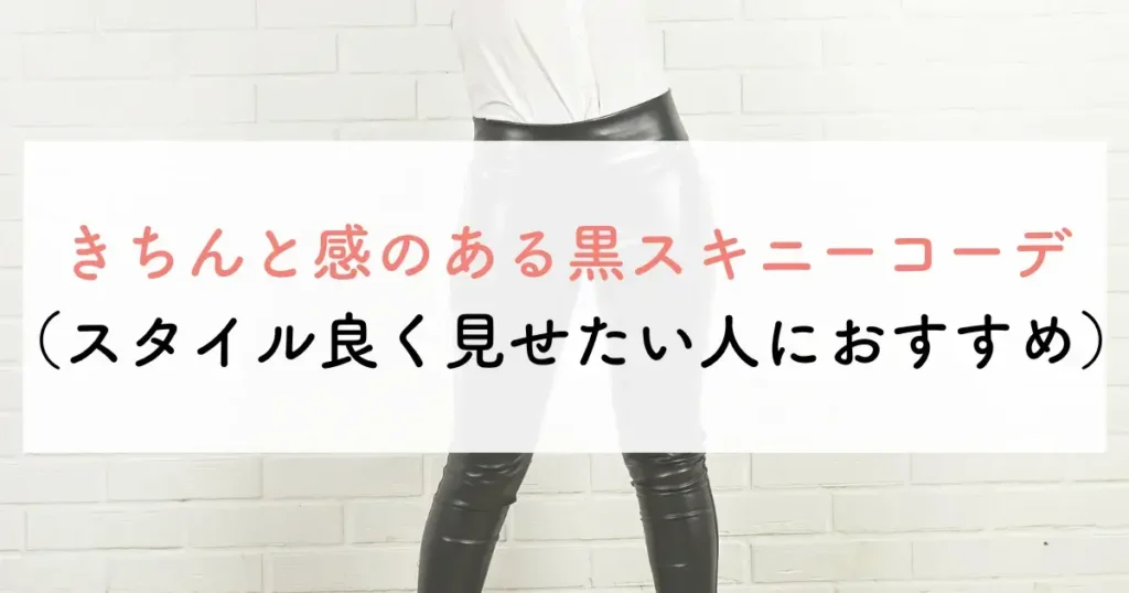 きちんと感のある黒スキニーコーデ(スタイル良く見せたい人におすすめ)