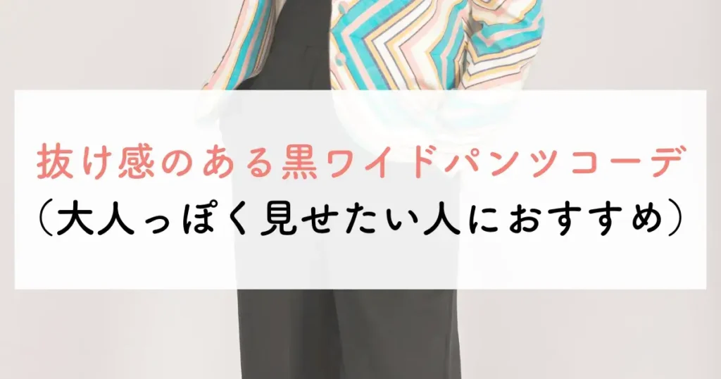 抜け感のある黒ワイドパンツコーデ(大人っぽく見せたい人におすすめ)