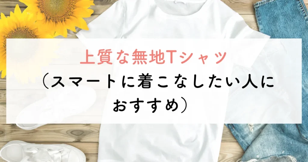 上質な無地Tシャツ(スマートに着こなしたい人におすすめ)